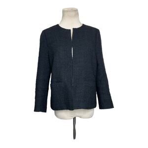 Vince. black woven long sleeves blazer jacket size 10